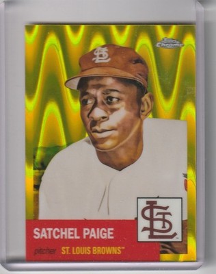 2022 TOPPS CHROME #73 SATCHEL PAIGE GOLD WAVE REFRACTOR BROWNS HOF 162/250 3076