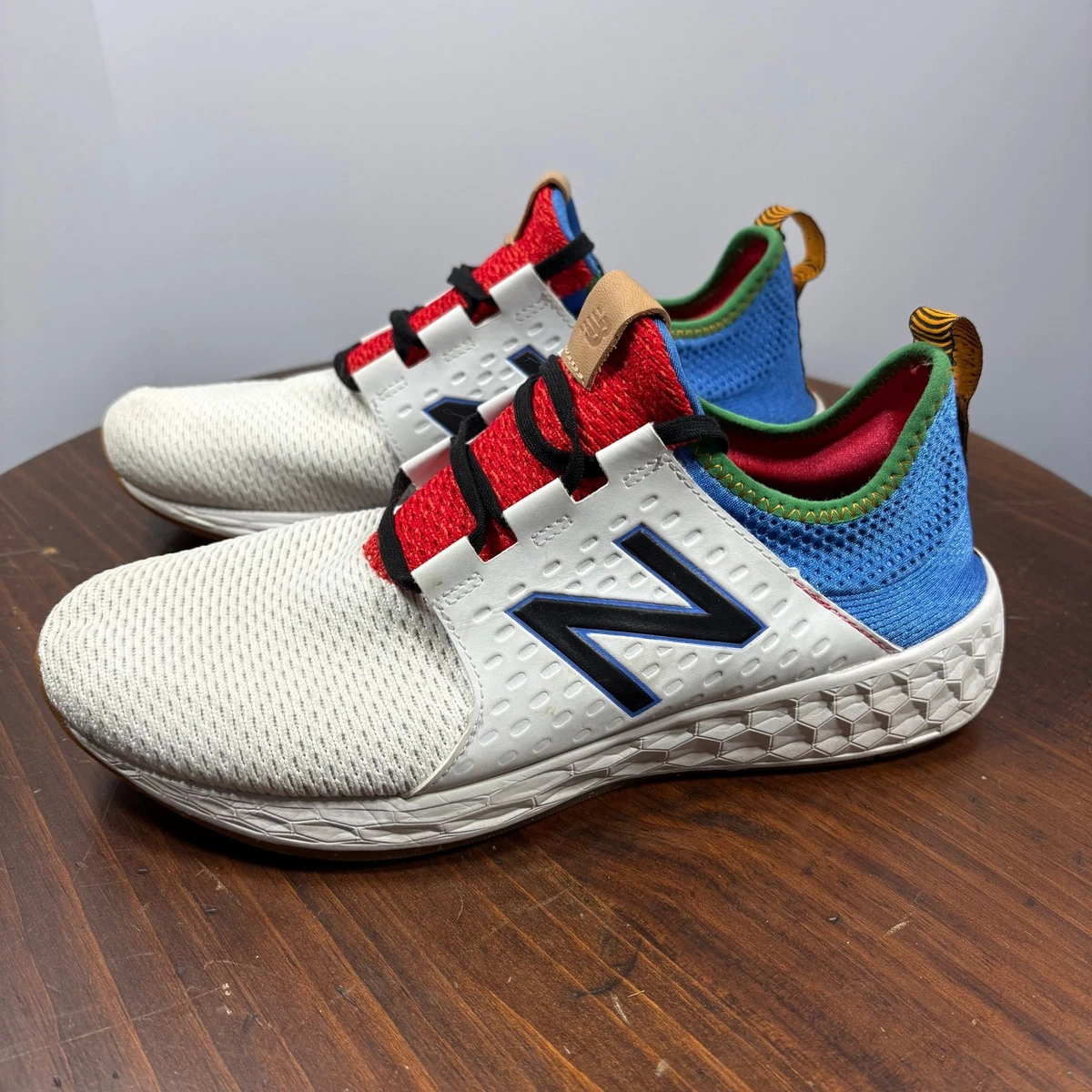 New‎ Balance Men\'s 10  Fresh Foam Cruz v1 Reissue White Faded Custom Cobalt New Balance Fresh Foam Cruz v1 Reissue Athletic Shoes Mens 9  main image 2