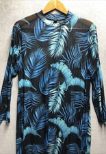 Shein Curve Dress Size 3XL Black Blue Palm Beach Cover Up Sheer 