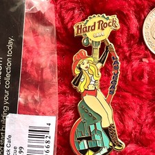 Hard Rock Cafe Pin Las Vegas Firefighter Rescue Girl Helmet Hat, Lapel