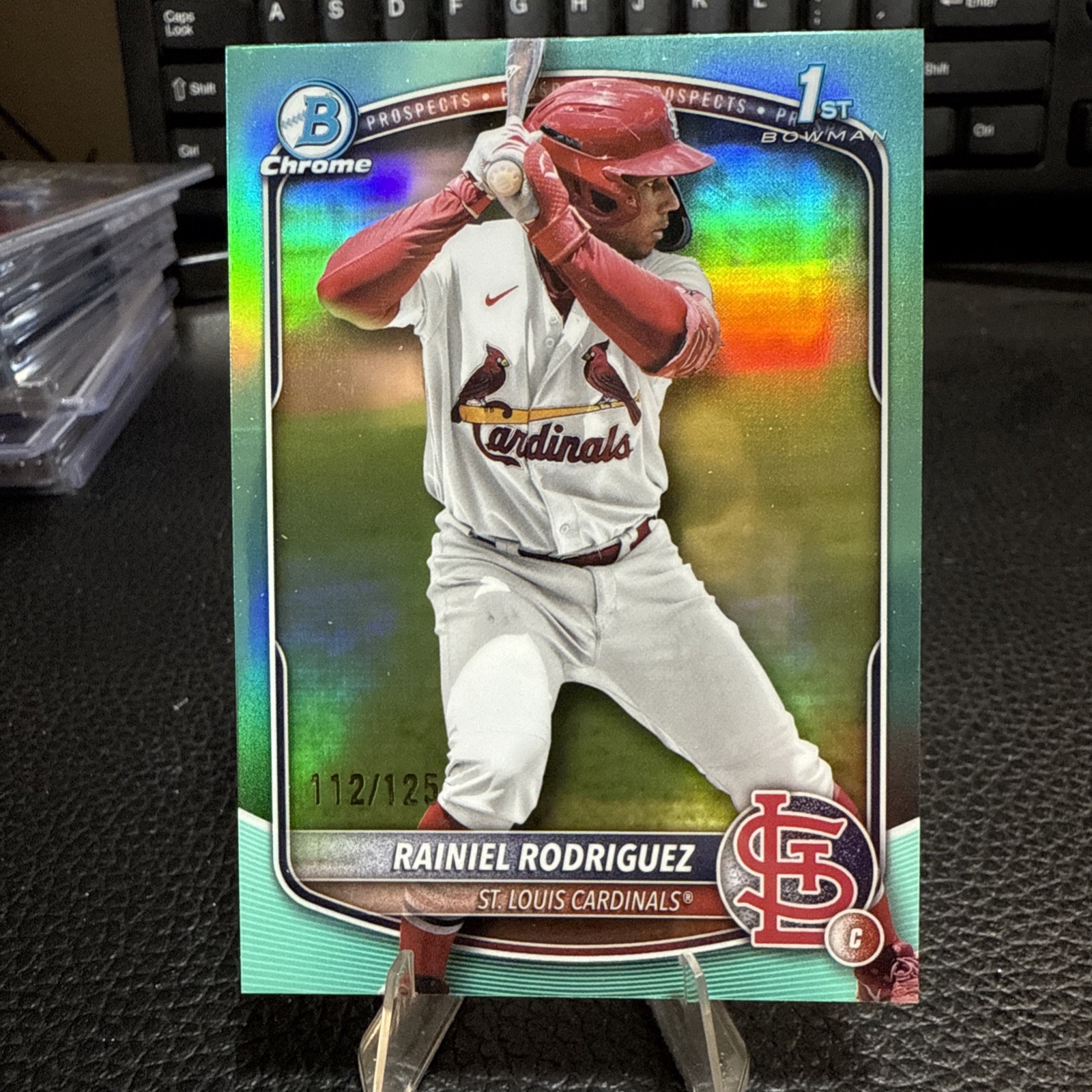 2025 Bowman Chrome Rainiel Rodriguez 1st /125 True Aqua Refractor Stl Cardinals