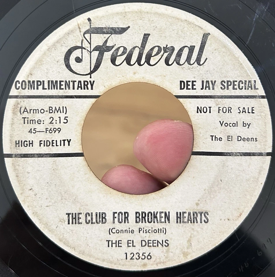 RARE Doo Wop R&B Promo 45 EL DEENS Where Are You FEDERAL Group Dancer G+* - Image 4 of 4