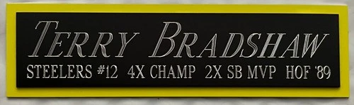 TERRY BRADSHAW STEELERS NAMEPLATE AUTOGRAPH Signed HELMET FOOTBALL JERSEY PHOTO