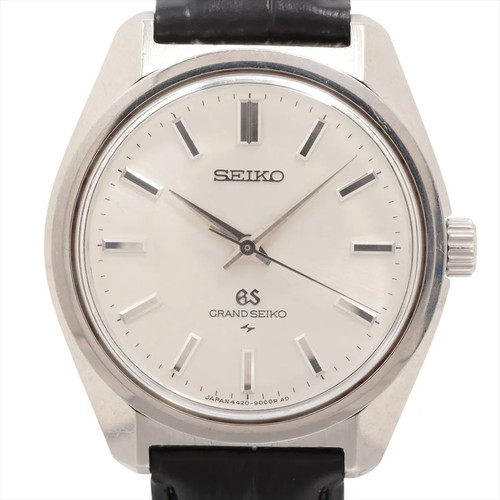 Grand Seiko Diashock 4420-9000 SS External SS x external leather Stem-winder Sil