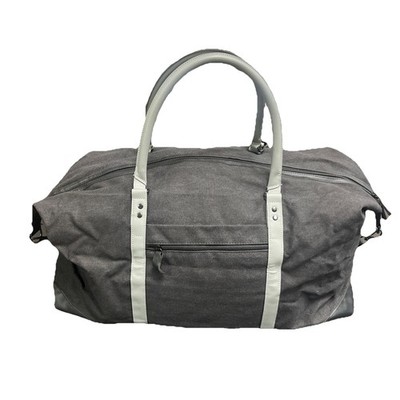 Bella Russo Canvas duffel bag 24  unisex  travel/sport weekender black grey 