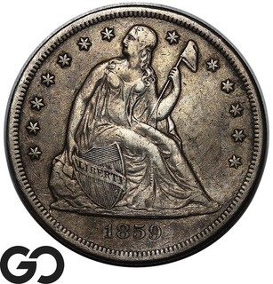 1859 O Seated Liberty Dollar Highly Demanded Choice AU Early Silver $