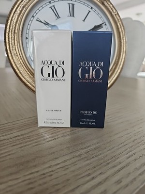 Acqua Di Gio Edp, Acqua Di Gio Edt & Acqua Di Gio Profondo Edp 0.5oz / 15ml  New