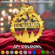 PERSONALISED NAME Christmas Bauble Ornament Acrylic 3.5"