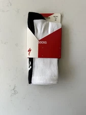 NEW Specialized RBX Pro Tall Cycling Socks - Medium -M 7-9 / W 8-10 -Black White