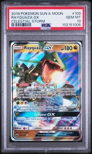 Pokemon Rayquaza Gx Celestial Storm 109/168 PSA 10 Gem Mint