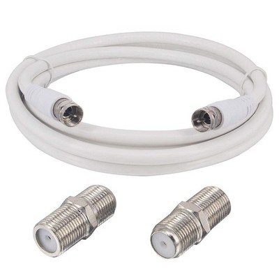 Boobrie 6.56Ft RG6 Coaxial Cable Connectors 1 Cable+2PCS Connectors, White