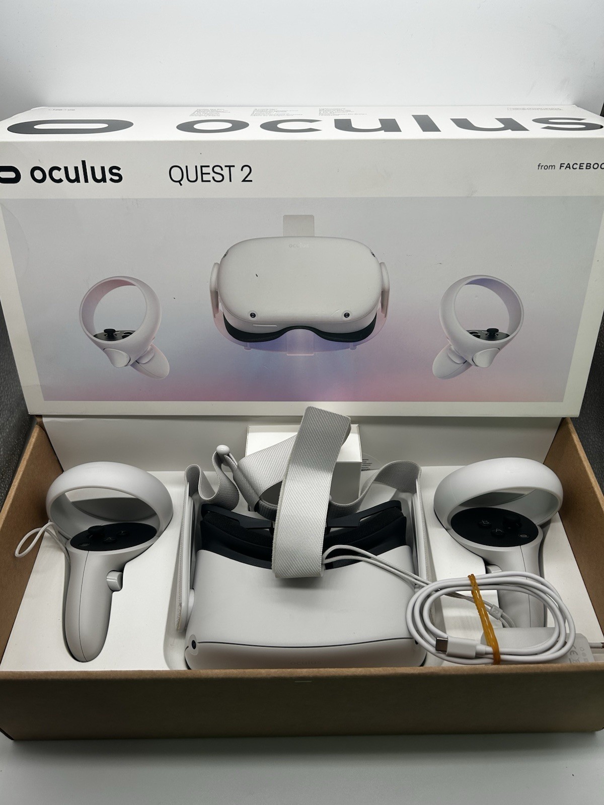Meta Quest 2 128GB Visore Vr Completo Controller Scatola Originale Cavo Ricarica