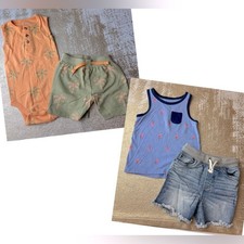 CAT & JACK/OKIE DOKIE Baby Boys Summer Vacation Outfit Sets Bundle | Size 18 M