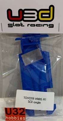 Slot Car U3D Chassis 3D Toyota Yaris WRC 1 Anglewinder Blau Scalextric