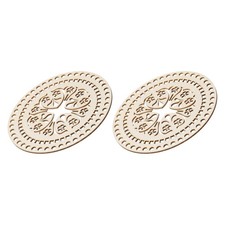 2 Pcs Wooden Crochet Bag Bottom 15cm Crochet Basket Round Crochet Wooden