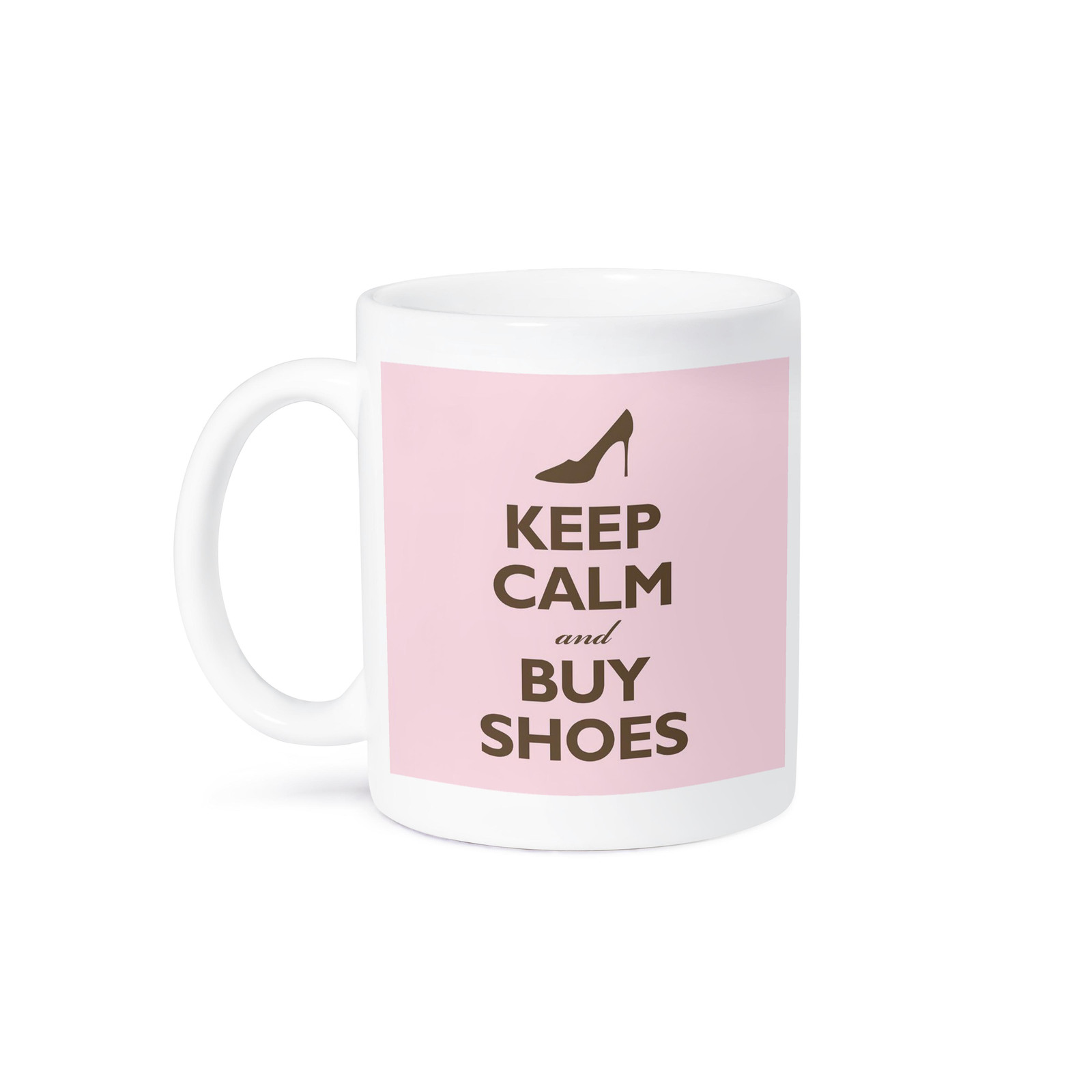 Keep calm and buy shoes pink ceramic mug by 3dRose