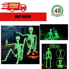 Halloween Lighted Skeleton Decoration 2 Pack 36 in Green LED Yard Decor