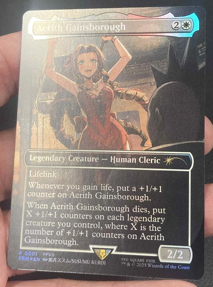 ***FOIL Borderless Aerith Gainsborough*** MTG PTQ Promo Final Fantasy Kid Icarus - Image 3 of 4