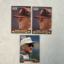 Pro Set NFL 1991 Head Coach Trading Card Lot Joe Gibbs Don Shula