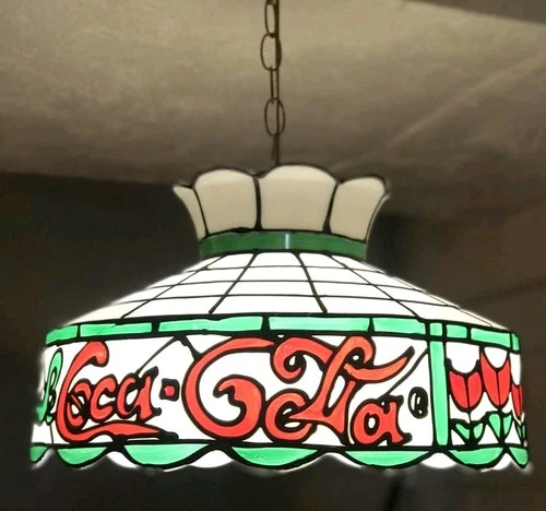 Retro Vintage Coca Cola Tiffany Style Hanging Light