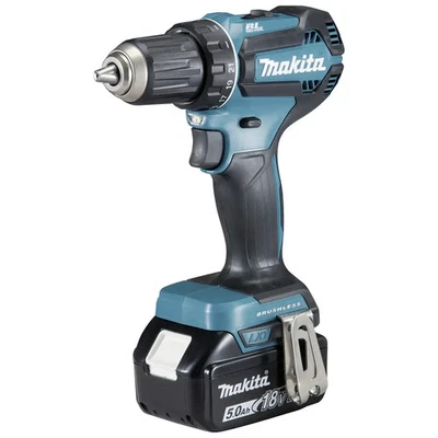 Perceuse-visseuse sans fil Makita DDF485RTJ 18 V 5.0 Ah + 2 batteries, + - Photo 1/4