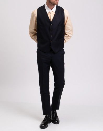 PVP €175 HACKETT Chaleco de Lana Talla 40L 50L M Botón Frontal Completamente Forrado Cuello en Y - Imagen 2 de 7