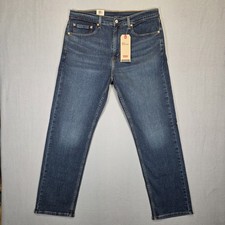 New Levis 505 Jeans Mens 36x32 Blue Regular Straight Dark Wash Denim Workwear