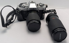 Minolta X-370 35mm SLR Film Camera - Toyo Optics Lens 52mm 55mm Untested