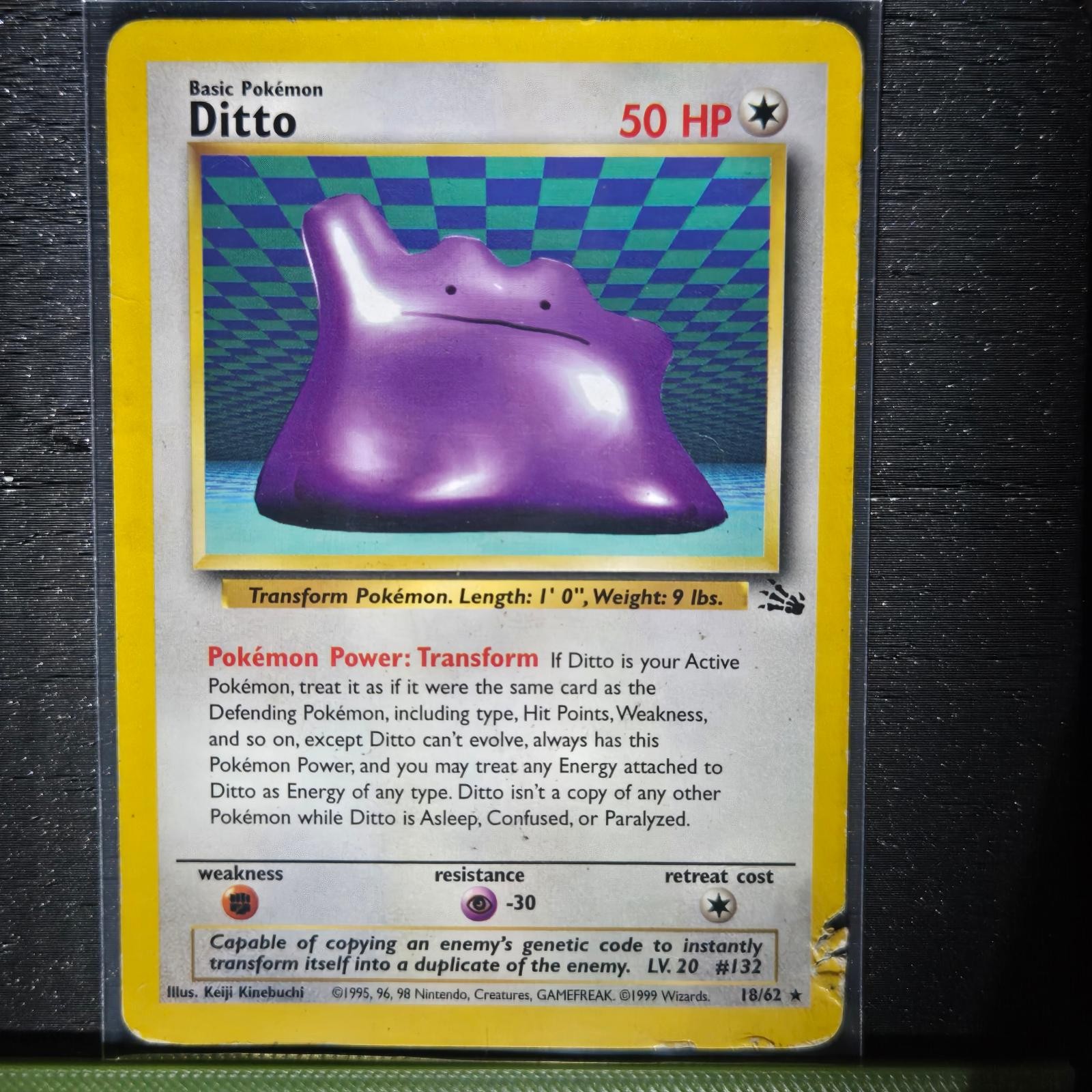 DITTO 18/62 RARE FOSSIL POKEMON UNLIMITED DMG