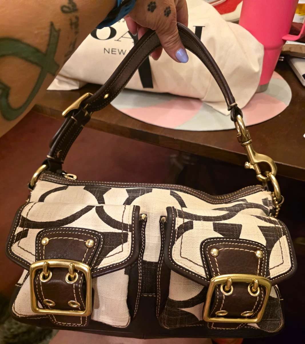 Coach Legacy Shoulder Bag Beige Bags & Handbags for Women for sale