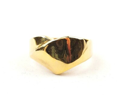 Stainless Steel Gold Plated V Wrap Ring - Free Gift Packaging