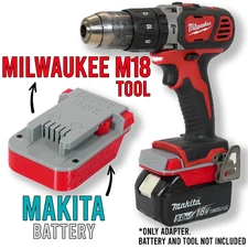 Makita 18V to Milwaukee M18 Battery Adapter for Power Tool Converter Adaptor
