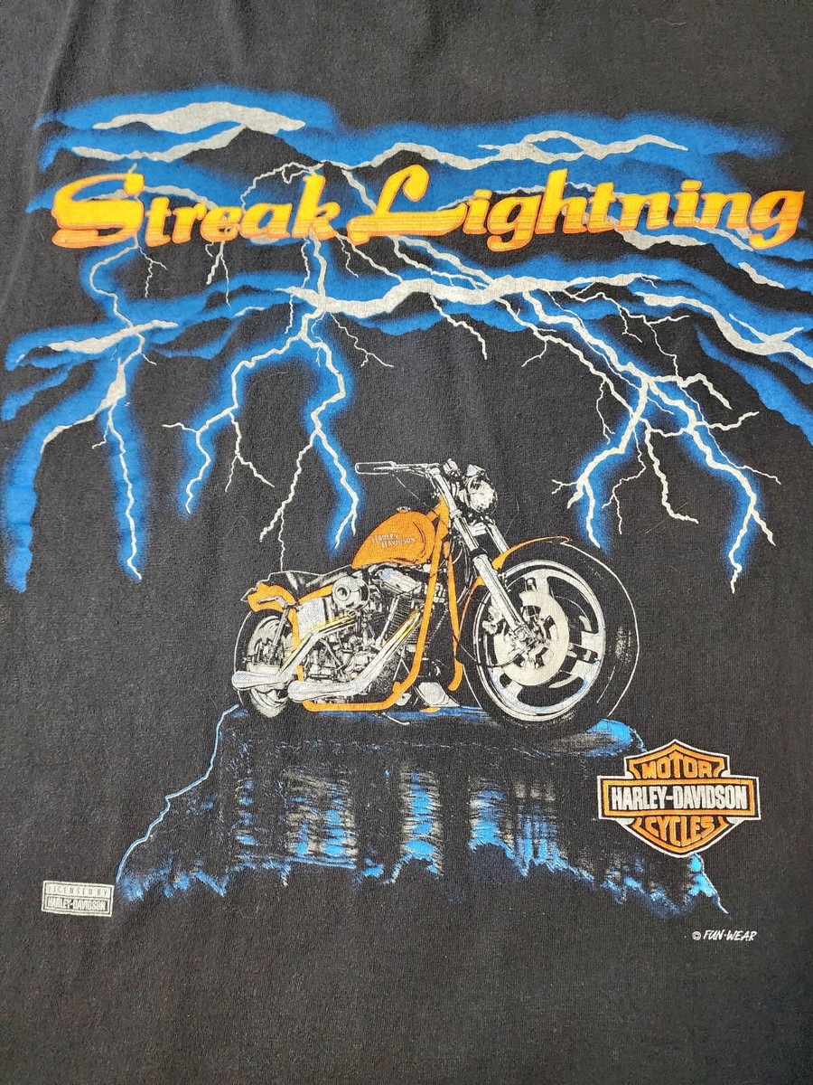 Vintage 90`s Harley Davidson T Shirt STREAK LIGHTNING USA Vintage 90`s Harley Davidson T Shirt STREAK LIGHTNING USA