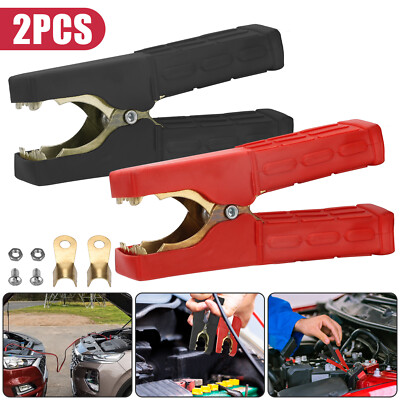 2PCS Automotive Alligator Battery Clamps 500 Amp Heavy Duty Charger Clips Tool
