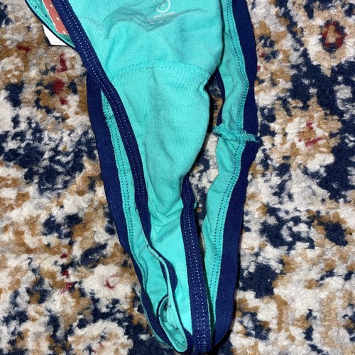 NWT Flirtitude XS Green With Blue Dots And Trim Thong - Picture 6 of 6