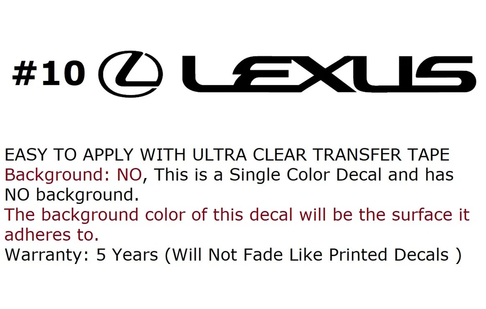 Calcomanía de vinilo con logotipo de LEXUS PARABRISAS IS GS ES LS RX CUPÉ DEPORTIVO Foto 4 de 4