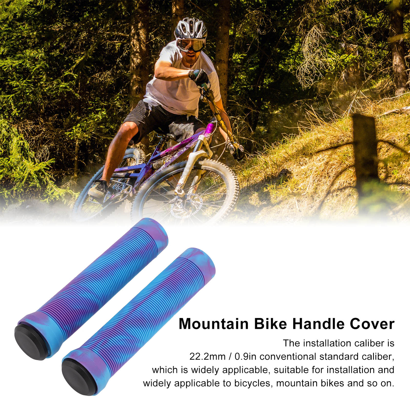 1 Pair/set 22.2mm Rubber Handlebar Grips With Antiip Texture Mountain Bi FA