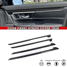 Carbon Fiber Texture Door Panel Stripes Molding Trim For Honda CR-V 2017-2022