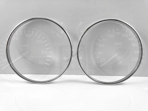 Fits: Renault Kangoo 2003-2008 Poliertes Aluminium Tachoringe Tacho Ringe x2 - Picture 4 of 10