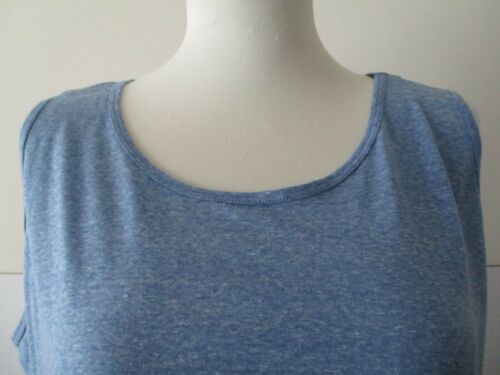 French Laundry Plus Size 3X blue cotton/polyester sleeveless tunic knit top - Picture 2 of 8