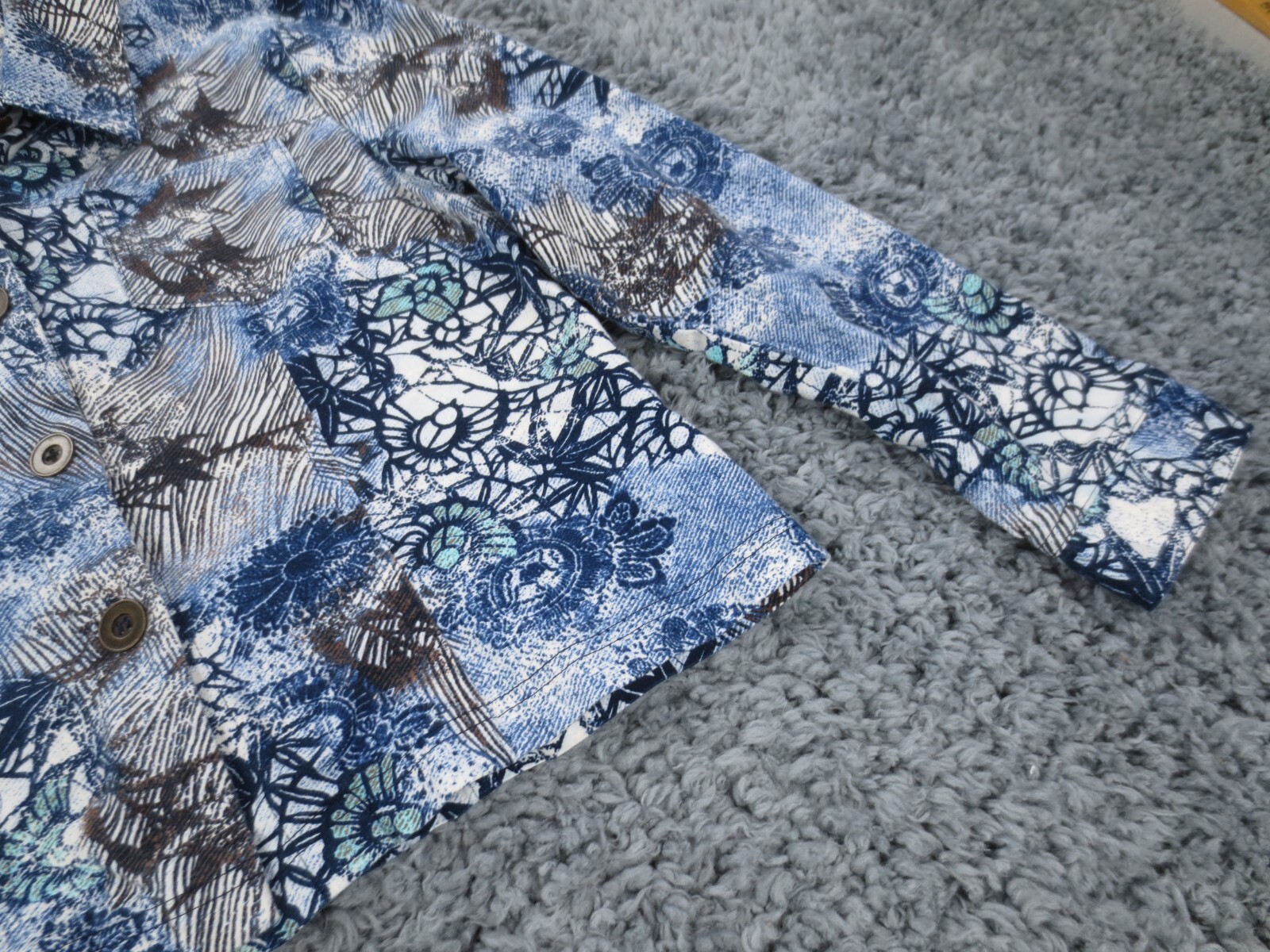 Patchington Jacket Womens Medium* Blue Floral Cot… - image 5