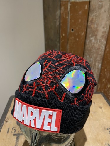 Marvel Spider-Man Beanie Hat Black Mix WinterWear Outdoors Kids Size 3-6 Years - Picture 3 of 12