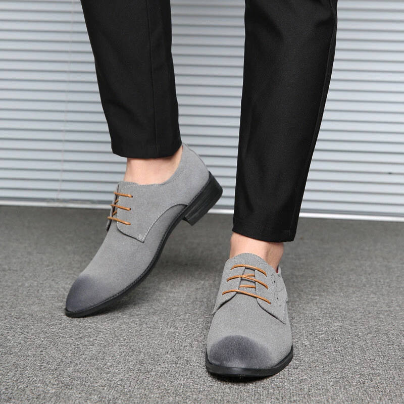Spring New Mens Business Casual Leather Shoes Lace Up British Shoes Office Work