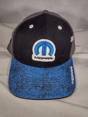 Blue & Gray Hat / Cap W/ Blue Mopar "M" Emblem / Logo (Licensed