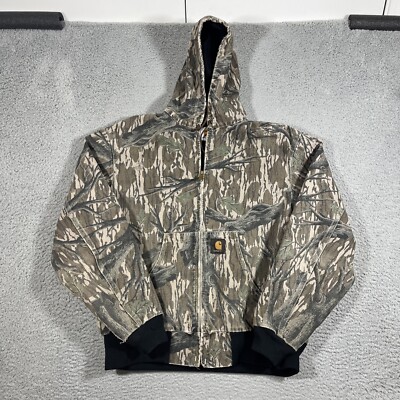 Carhartt Jacket Coat Mens XL Brown Camo VTG Mossy Oak JR345 Canvas