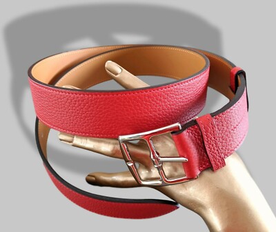 Hermes [140] Unisex Rouge Casaque Taurillon Clemence  display picture 3