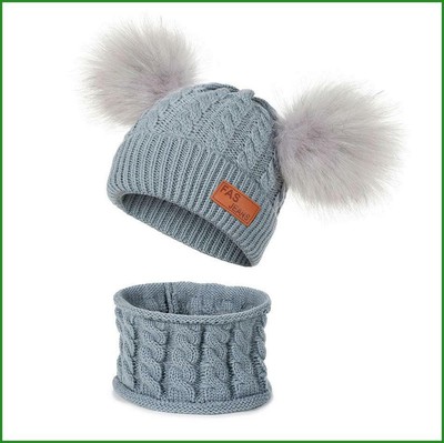 Gorros DE Invierno Para Niños BEbes Cálido Ropa Gorro Baby 2 Piezas Unisex Niño