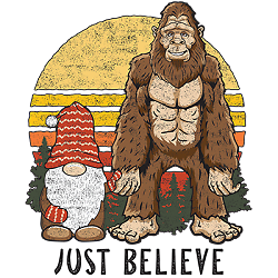 ALTRA T Shirt dalla S alla 2xl 3xl credere al grande gnomo SASQUATCH BIGFOOT Umorismo Leggenda Americana
