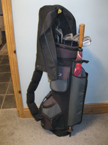 bundle of 11 various Left Hand Handed Golf Clubs + Hippo Bag + Cover + Umbrella