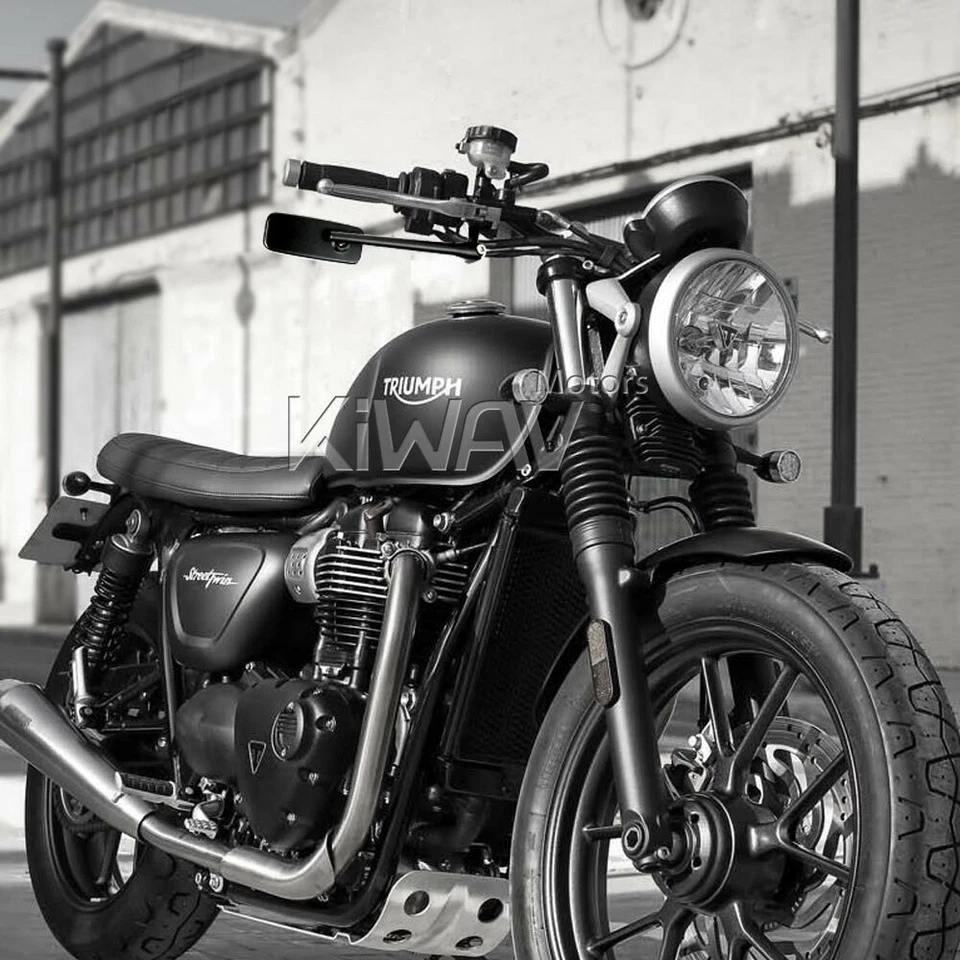 Espejos retrovisores moto classic plus vástago largo para Harley y moto métrica 10mm Foto 4 de 4